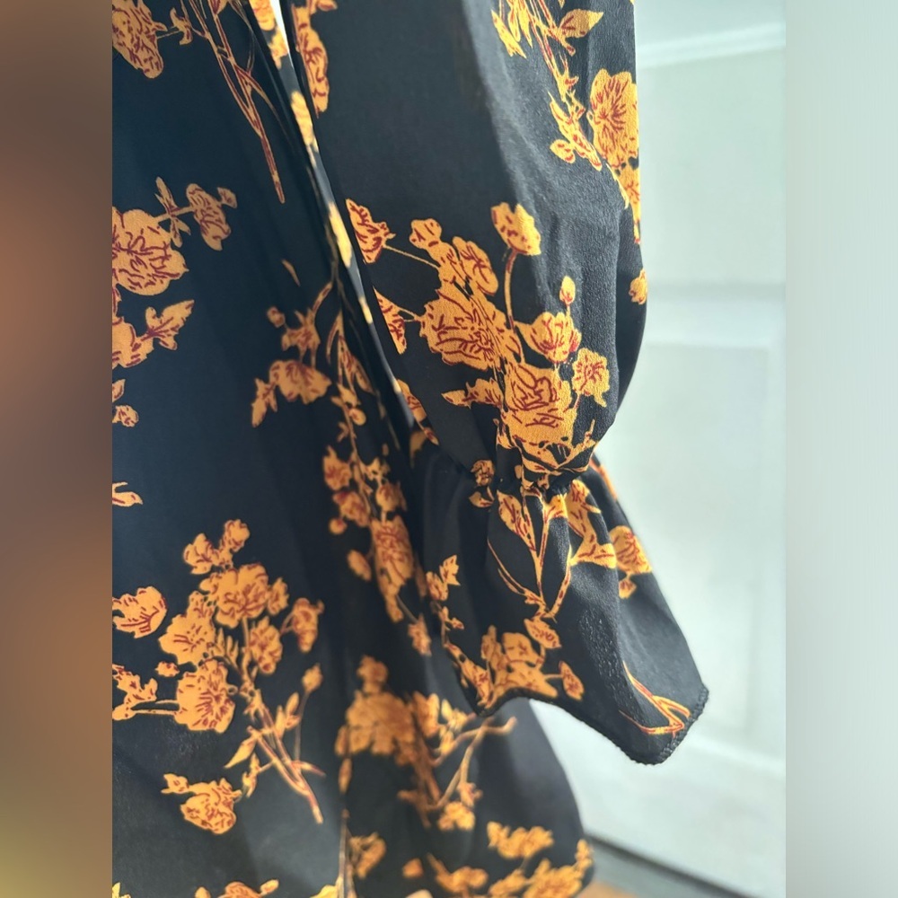 SHEIN clasi | shirred high neck flounce sleeve floral minidress | sz 6 nwot. - Picture 9 of 11